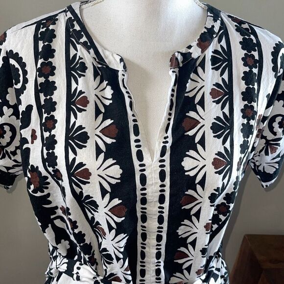 Ann Taylor Scarf Print Tie Waist Dolman Top - Picture 10 of 11